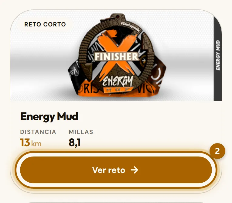 Tarjeta de un reto con el botón «Ver reto» marcado.